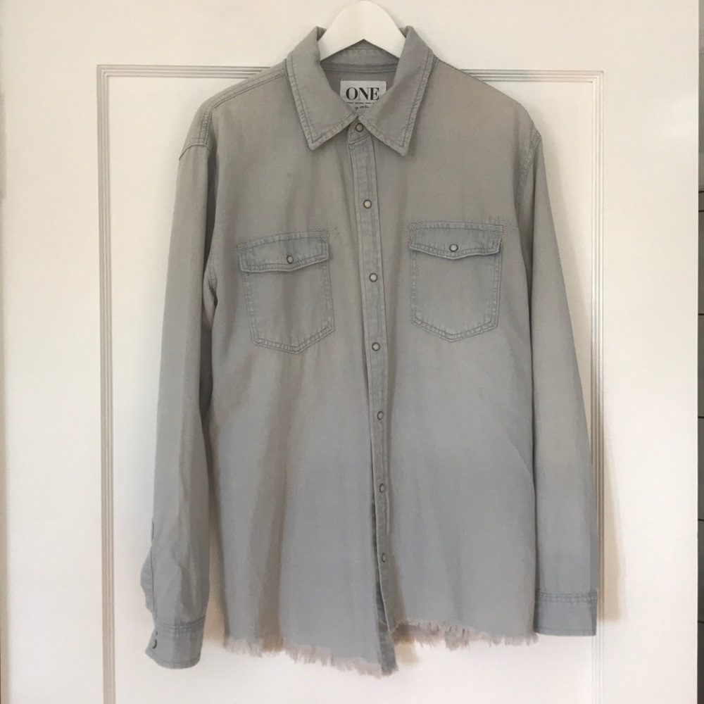 ONLY Jean shirt -stylish ombré wash & raw hemline